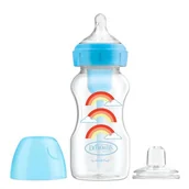 Butelki dla niemowląt - Dr Brown’s butelka szeroka Options Plus 270ml zestaw niebieski - miniaturka - grafika 1