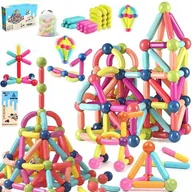 Klocki - Klocki magnetyczne KULKI PATYCZKI EDUKACYJNE 84 szt. - miniaturka - grafika 1