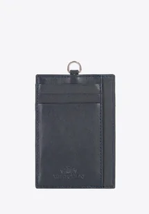 Etui na karty ze skóry naturalnej na pasku ciemny szary - Etui na dokumenty i karty - miniaturka - grafika 1