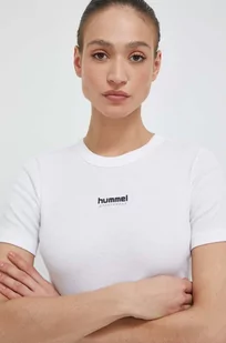 Hummel t-shirt damski kolor biały - Koszulki sportowe damskie - miniaturka - grafika 1