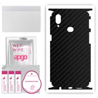 Szkła hartowane na telefon - Folia naklejka skórka strukturalna na TYŁ+BOKI do Samsung Galaxy A10s -  Carbon Czarny - apgo SKINS - miniaturka - grafika 1