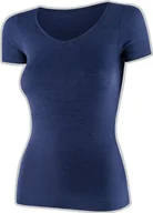 Koszulki sportowe damskie - Brubeck SS1398W Koszulka damska z krótkim rękawem COMFORT MERINO granatowy S - miniaturka - grafika 1
