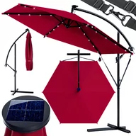 Parasole ogrodowe - Parasol Ogrodowy Haiti z lampkami LED czerwony Ø300cm UV30+ - miniaturka - grafika 1