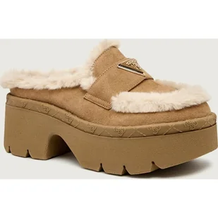 Guess Mule BRIDEEN shearling zamsz - Klapki i japonki damskie - miniaturka - grafika 1