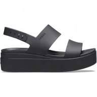 Sandały damskie - Sandały damskie Crocs Brooklyn Low Wedge czarne 206453 060 39-40 - miniaturka - grafika 1