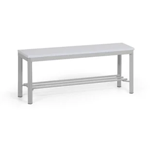 B2B Partner Ławka szatniowa z półką na buty, siedzisko - laminat, długość 1000 mm, szara 179339 - Wyposażenie sportowe i gimnastyczne - miniaturka - grafika 1