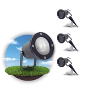 Lampy ogrodowe - ZESTAW  3x Lampa ogrodowa PORTO + 3x żarówka GU10 3W premium CIEPŁOBIAŁA - miniaturka - grafika 1