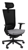 Fotele i krzesła biurowe - Ergonomiczny Fotel Biurowy Grospol Marti BS HD R11 Black Tkanina Note N05 Szary - miniaturka - grafika 1