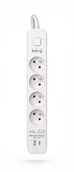 Listwy zasilające - Listwa zasilająca KERG z wyłącznikiem-4 gniazda USBC+USBA 16A 1,5m M02592 - miniaturka - grafika 1