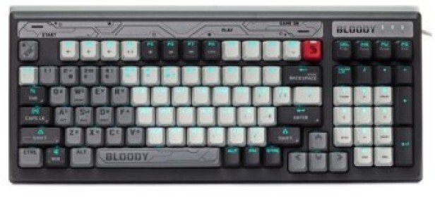 A4tech Bloody B950 podświetlana mechaniczna gamingowa klawiatura RGB, Brown Switch, USB, CZ, szary B950-WG