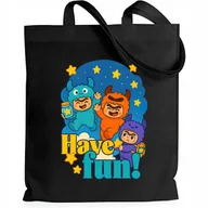 Torby i wózki na zakupy - Torba Czarna EKO Shopper HAVE FUN! Na Zakupy Na Prezent Święta Wzory - miniaturka - grafika 1