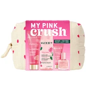 Maseczki do twarzy - Zestaw Nuxe My Pink Crush, maska, 75 ml + woda micelarna, 100 ml + krem, 15 ml + Or Florale suchy olejek, 10 ml + kosmetyczka - miniaturka - grafika 1