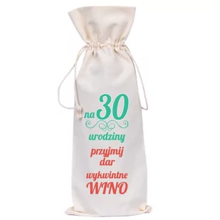 Worek Na Butelkę Bawełniany - 30 Urodziny (03) - Ozdoby bożonarodzeniowe - miniaturka - grafika 1