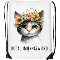 Worki na buty - Worek na buty z imieniem do przedszkola szkoły żłobka KOTEK6 - miniaturka - grafika 1