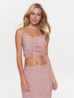 Koszulki i topy damskie - Roxy Top Vibrant ERJWT03564 Różowy Slim Fit - miniaturka - grafika 1