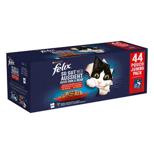 Zestaw Felix Fantastic, 44 x 85 g - Mięsne smaki - Mokra karma dla kotów - miniaturka - grafika 1