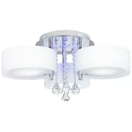 Lampy sufitowe - Sufitowa LAMPA glamour ELMDRS8006/3 8C MDECO metalowa OPRAWA crystal z pilotem chrom biała - miniaturka - grafika 1