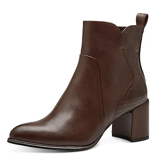 Marco Tozzi Damskie botki na obcasie 2-25096-41, Cognac Comb, 39 EU - Botki damskie - miniaturka - grafika 1
