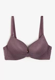 Fioletowy Biustonosz z Koronką Push-Up na Regulowanych Ramiączkach Seraine - Biustonosze - miniaturka - grafika 1