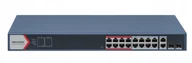 Akcesoria do alarmów - Hikvision 16 Port PoE Switch web managed 2x1000m combo port - miniaturka - grafika 1