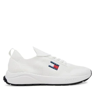 Sneakersy Tommy Jeans Runner Kntitted EM0EM01555 Biały - Sneakersy męskie - miniaturka - grafika 1