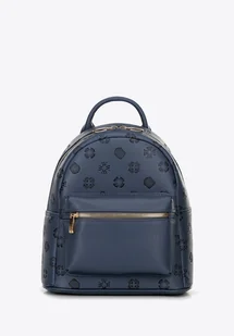 Damski plecak z imitacji skóry w tłoczenie granatowy - Torebki damskie Damski plecak z imitacji skóry w tłoczenie granatowy - Torebki damskie - miniaturka - grafika 1