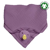 Śliniaki i fartuszki - Hi Little One - Bandana, Śliniak Z Zawieszką Na Smoczek Z Organicznej Bio Bawełny Gots Bandana Bibs 3In1 Lavender - miniaturka - grafika 1