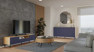 KOMODA KAMA 3 DRZWI SLIM ARTISAN/GRANAT KOMPLET - Komody - miniaturka - grafika 7