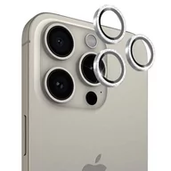 Szkła hartowane na telefon - Szkło hartowane na obiektyw CASE-MATE Aluminum Ring Lens Protector do Apple iPhone 15 Pro/15 Pro Max Srebrny - miniaturka - grafika 1