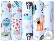 Pieluchy - Ega Kids Zestaw Pieluszki Tetrowe Wzorzyste 5 szt. 70x80 cm - miniaturka - grafika 1