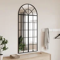 Lustra - vidaXL Lustro ścienne, czarne, 60x130 cm, zakończone łukiem, żelazo - miniaturka - grafika 1