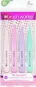 Sztuczne rzęsy i akcesoria - Brush Works Brush Works Combination Tweezer Set Zestaw 4 Pęset Kosmetycznych 5060455142828 - miniaturka - grafika 1
