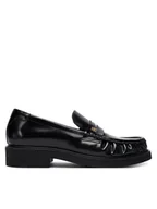 Półbuty damskie - Tommy Hilfiger Loafersy Square Toe Abrasivato FW0FW08825 Czarny - miniaturka - grafika 1