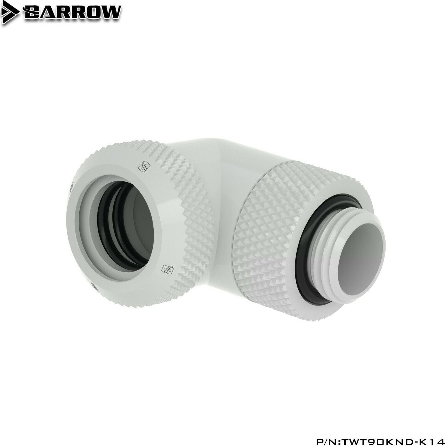 Barrow Barrow Multi-Link Adapter Anschluss 90 Grad G1/4 Zoll AG auf 14mm AD Hardtube - drehbar, weiß
