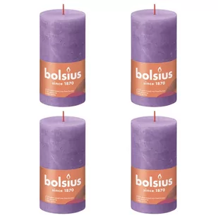 Bolsius Świece pieńkowe Shine, 4 szt., 130x68 mm, żywy fiolet - Świece - miniaturka - grafika 1