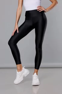 KLASYCZNE LEGGINSY LYCRA Z POŁYSKIEM CZARNE (XL017-1) - J STYLE - Spodnie damskie - miniaturka - grafika 1