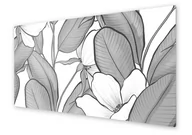 Dekoracje domu - Panel kuchenny HOMEPRINT Wzór biało szare kwiaty 125x50 cm - miniaturka - grafika 1