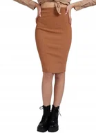 Spódnice - Guess Prążkowana Spódnica Ołówkowa w Kolorze Brązowym XS Gxa - miniaturka - grafika 1