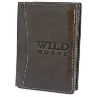 Portfele - Męski portfel skórzany  Wild Horse 01B  brązowy z białymi przeszyciami RATY 0% | PayPo | GRATIS WYSYŁKA | ZWROT DO 100 DNI - miniaturka - grafika 1