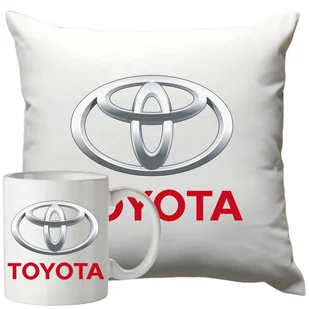 Kubek Poduszka Toyota 330ml 40x40cm z Napisem Zestaw Motoryzacyjny - Gadżety dla niej i dla niego - miniaturka - grafika 1