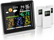 Stacje pogodowe - Bezprzewodowa stacja pogodowa Brandson z czujnikiem zewnętrznym, bezprzewodowa stacja pogodowa, kolorowy wyświetlacz, czujnik bezprzewodowy / czujnik zewnętrzny, zegar sterowany radiowo DCF, ciśnienie powietrza, prognoza pogody, barometr, budzik, alarm, drzemka - miniaturka - grafika 1