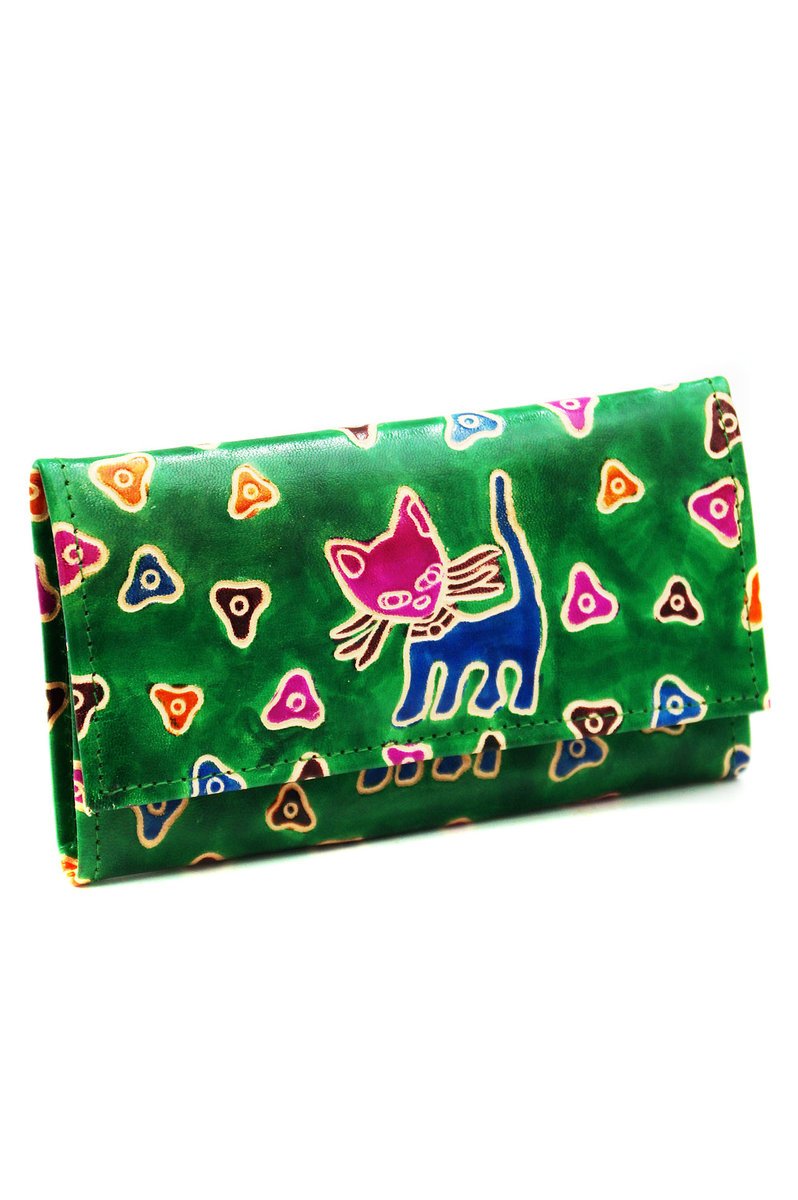 Portfel Skórzany Kotki Rekodzieło Indie