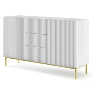 Biała komoda z lamelami na złotej ramie Z1-C42 - Komody - miniaturka - grafika 1