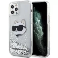 Etui i futerały do telefonów - Karl Lagerfeld KLHCP12MLNCHCS iPhone 12/ 12 Pro 6,1" srebrny/silver hardcase Glitter Choupette Head - miniaturka - grafika 1