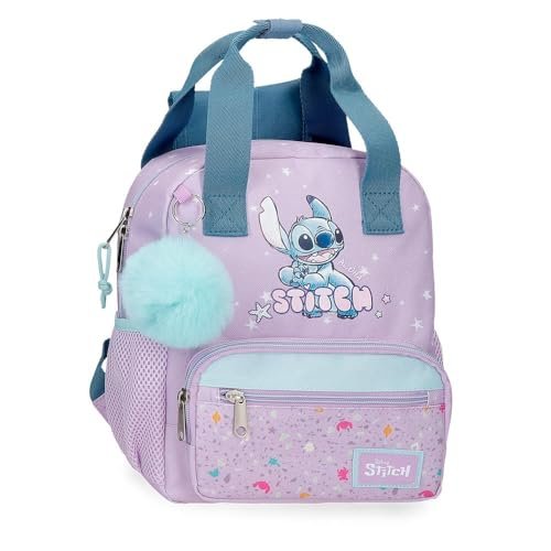 Disney Joumma Lovely Stitch Plecak szkolny z możliwością dostosowania do wózka Fioletowy 23 x 28 x 10 cm Poliester 6,44 L