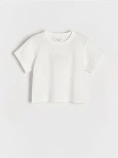 Reserved - T-shirt z haftem - złamana biel - Koszulki dla dziewczynek - miniaturka - grafika 1
