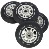 Akcesoria do skatingu - Nils EXTREME PU 84x24 82A CZARNE MATOWE (4 szt.) + ABEC-9 CHROME (8 szt.) ZESTAW EXTREME - miniaturka - grafika 1