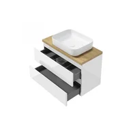 Szafki łazienkowe - Defra Como D80 Szafka podumywalkowa 79,9x50x40 cm biały połysk 123-D-08058 - odbiór osobisty: Kraków, Warszawa - miniaturka - grafika 1