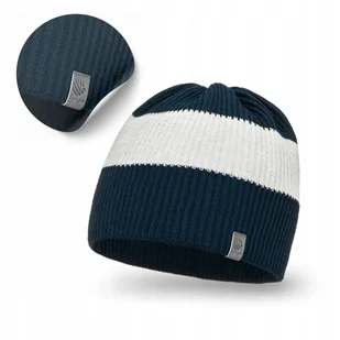 Czapka Zimowa Męskie Granatowa PaMaMi Uniwersalna Beanie Jesienna Klasyczna - Czapki męskie - miniaturka - grafika 1