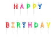 Dekoracje i nakrycia stołu na imprezę - PartyDeco "Świeczki urodzinowe Happy Birthday, mix, 2.5cm (1 op. / 13 szt.)" SCS-13 [15065389] - miniaturka - grafika 1
